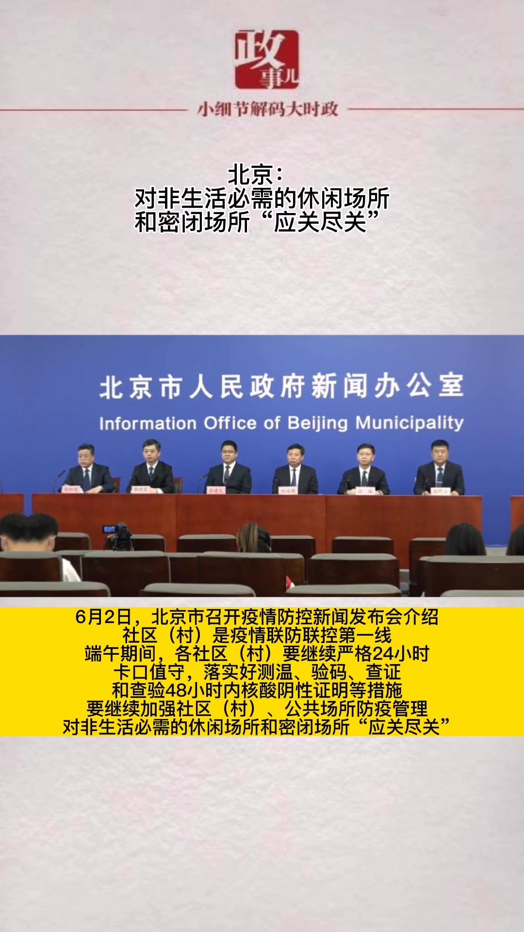 北京：对非生活必需的休闲场所和密闭场所“应关尽关”.jpeg